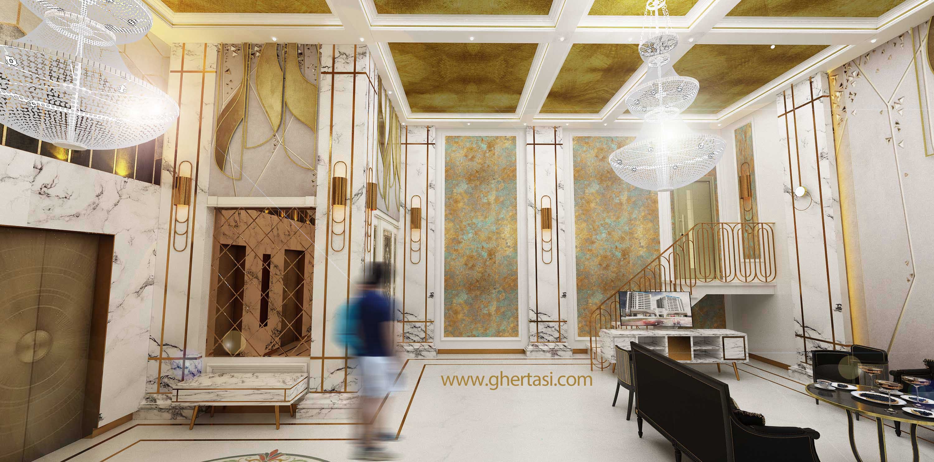 طراحی لابی برجهای دوقلوی مهتاب (لابی شرقی)