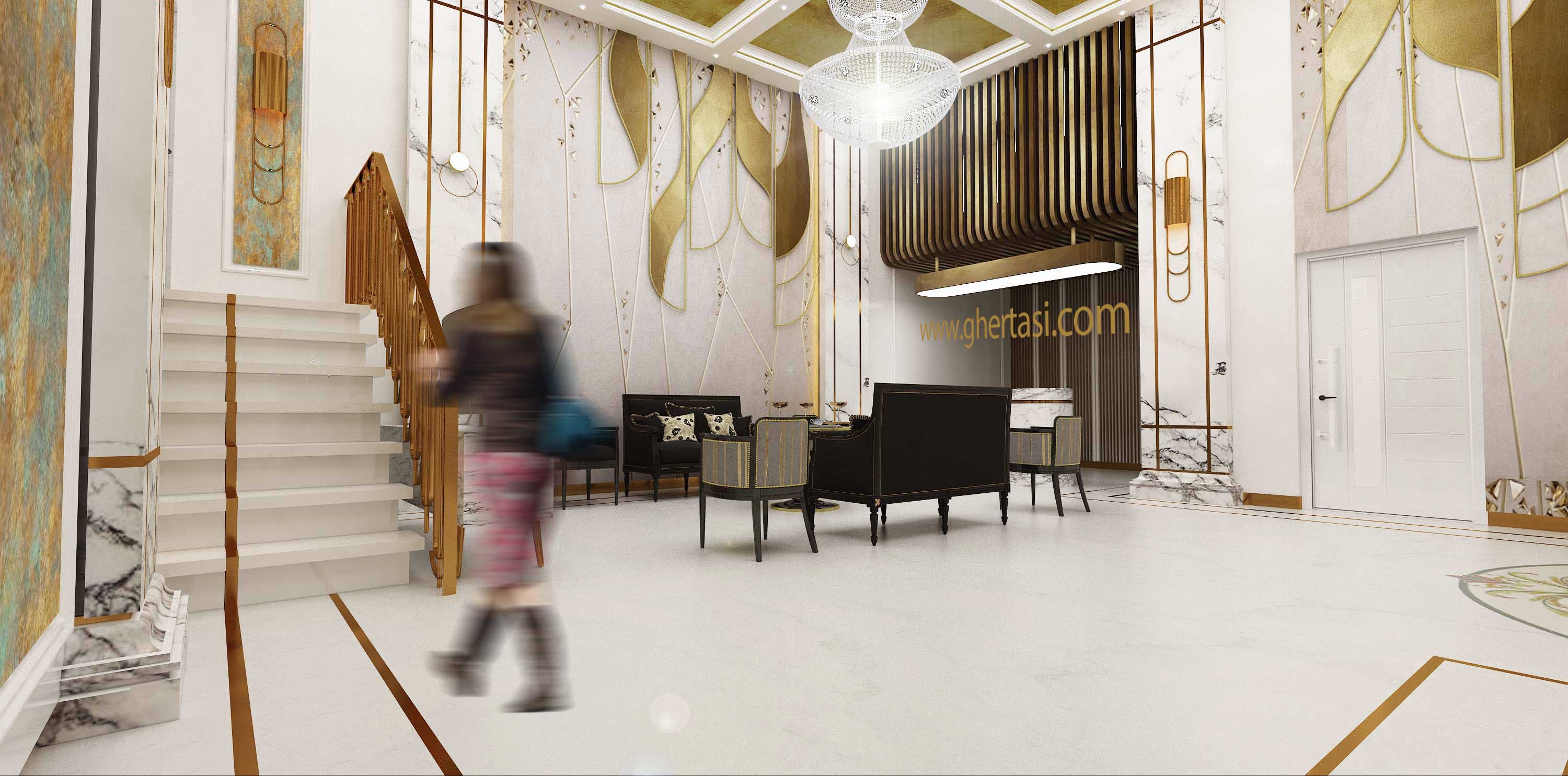 طراحی لابی برجهای دوقلوی مهتاب (لابی شرقی)