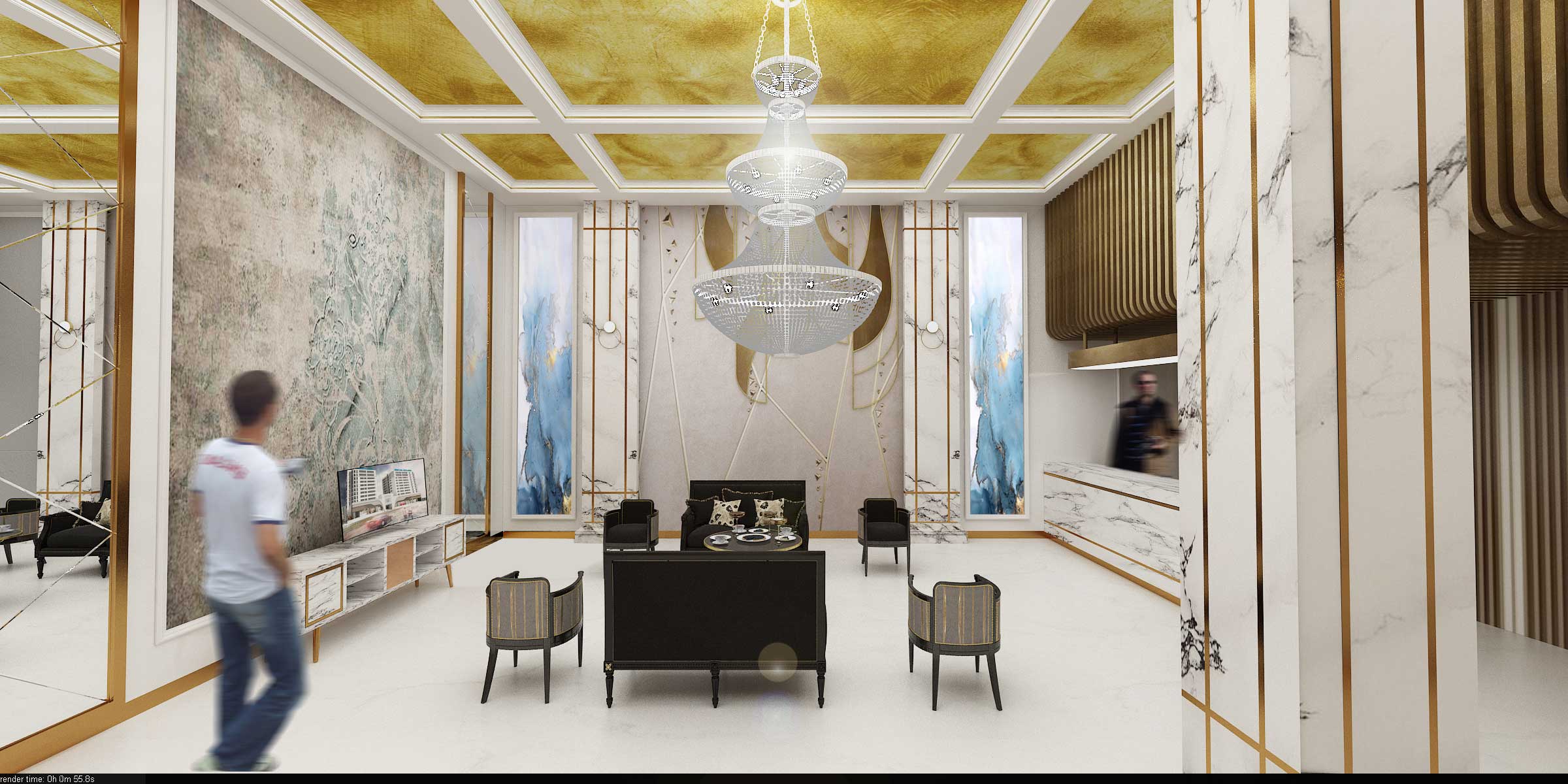 طراحی لابی برجهای دوقلوی مهتاب (لابی شرقی)