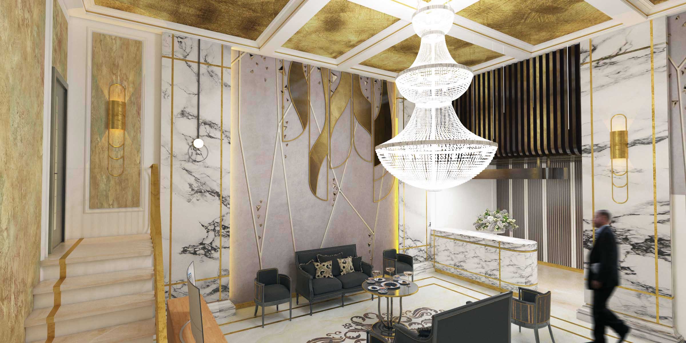 طراحی لابی برجهای دوقلوی مهتاب (لابی شرقی)