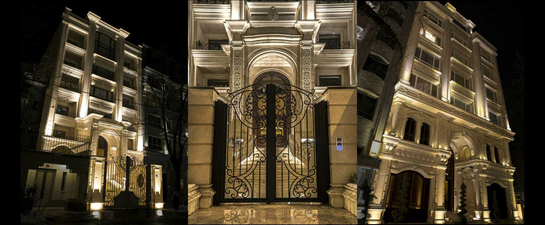 پروژه نورپردازی نمای ساختمان کلاسیک آقای باغی